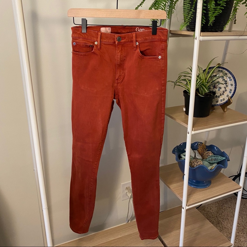GAP Resolution Skinny Jeans (rust/burnt orange)